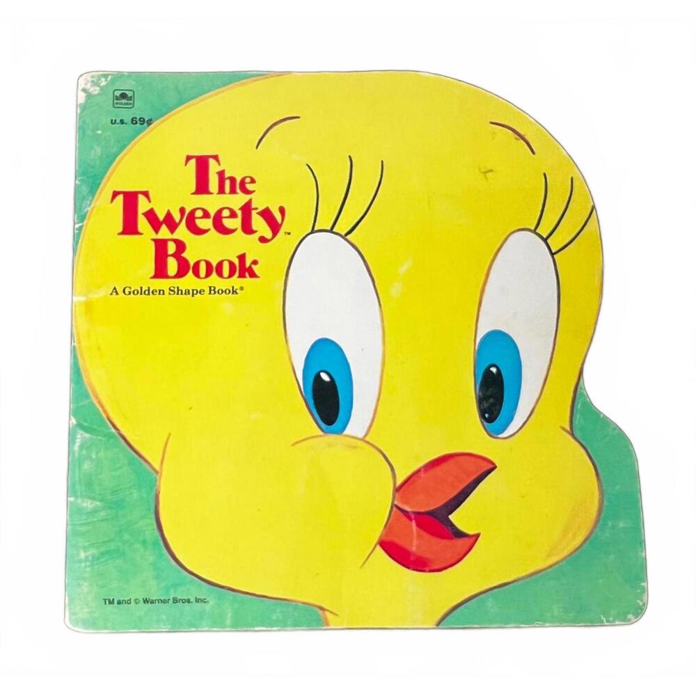 Golden Books The Tweety Book Yellow‎ Vintage Looney Tunes Shape Book OS